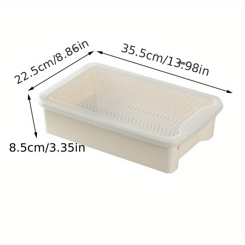 Large Plastic Refrigerator Storage Box With Drain Clapboard