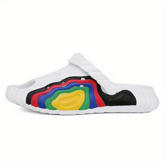 Men's Rainbow Stitching Print Summer Home Slippers