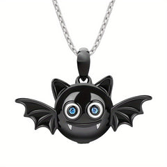 Girl's Bat Pendant Necklace Zircon Halloween Gift