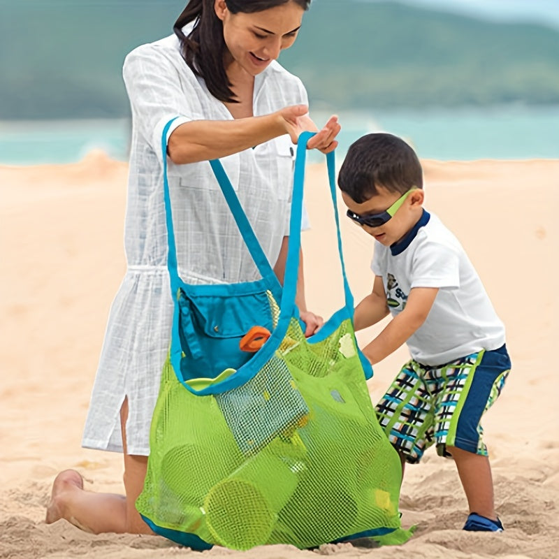 1pc Mesh Beach Bag Extra Large Tote Backpack for Beach Toys Towels Sand Away