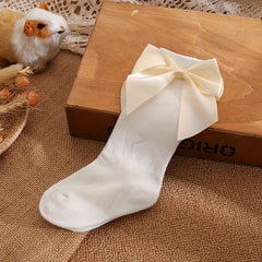 6 Pairs Girls Knee High Socks Bowknot Sweet Socks for Christmas Birthday Party