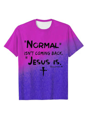 NORMAL ISN'T COMING BACK Print Short Sleeve T shirt Girls Gradient Pullover Tops