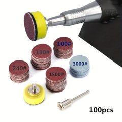 100pcs 1 Inch Sanding Disc Abrasive Paper Rotary Tools