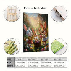 Colorful Bunny Characters Easter Canvas Art
