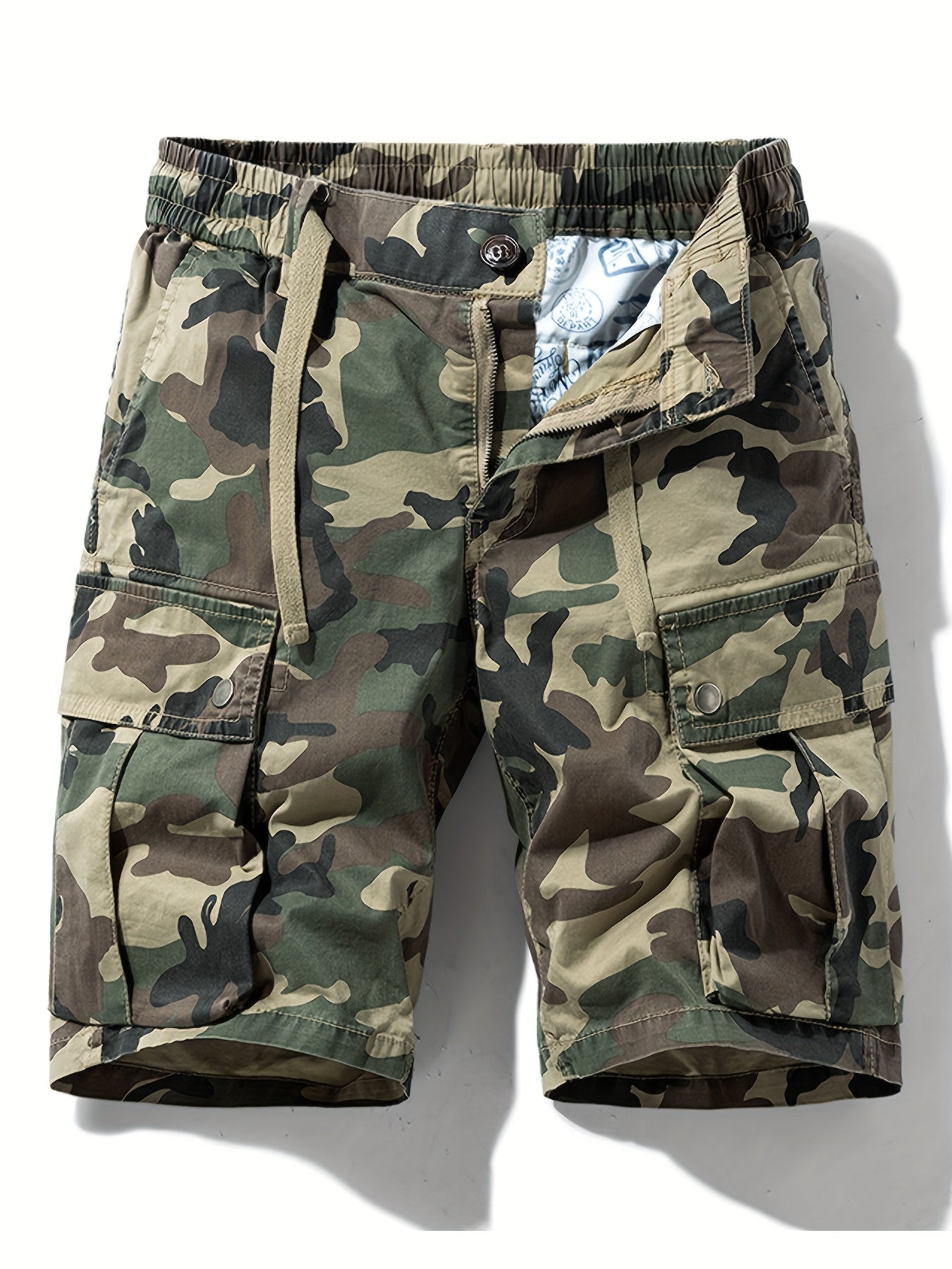 Men's Camo Shorts with Pockets for Outdoor Workouts