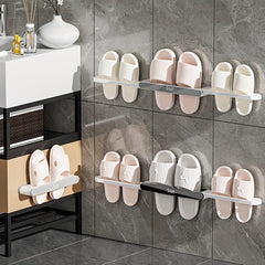 Corner Hanging Slippers Hook Rack Punch Folding Plastic Storage Organizer