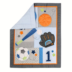 3pcs Sports Print Baby Bedding Set Crib Bedding Set For Children Nursery Kids