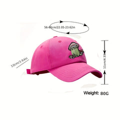 Frog Embroidered Baseball Cap, Absorbent Sweat Hat