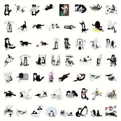 60pcs Cartoon Kitten Series Stickers for Laptop Helmets Water Cup Decoration