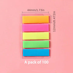 Retro Sticky Notes Index Marker Stickers Fluorescent Strips Student Supplies