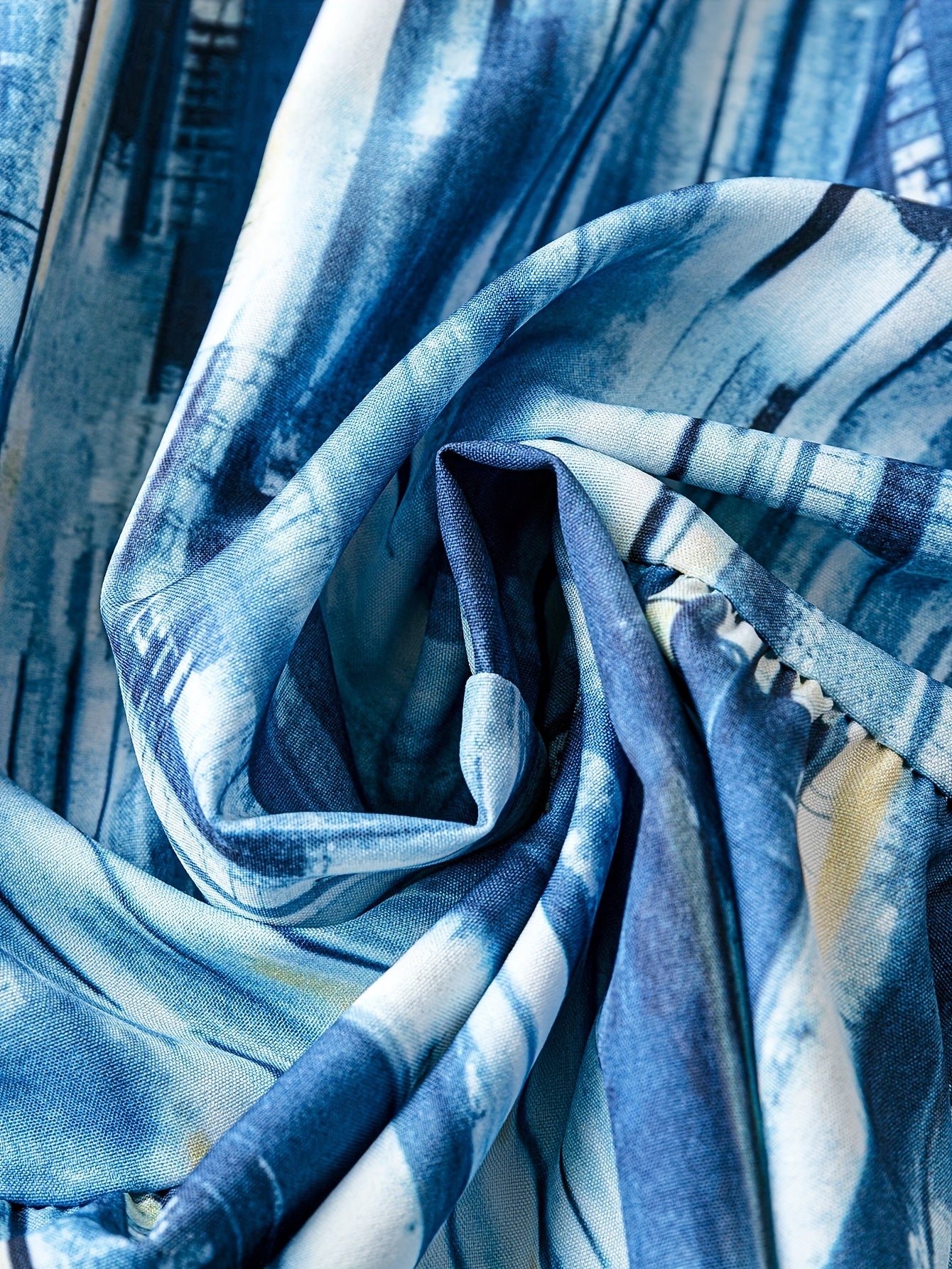 Plus Tie Dye Lantern Sleeve Smock Maxi Dress