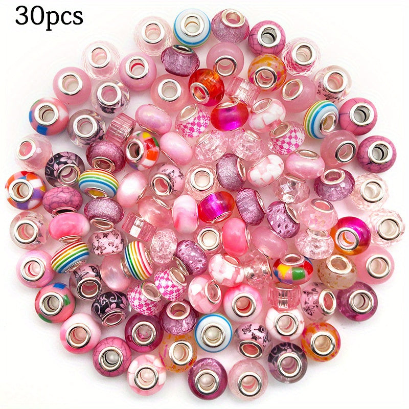 30Pcs Large Hole Beads Spacer Beads For Jewelry Making Resin Beads DIY Bracelet