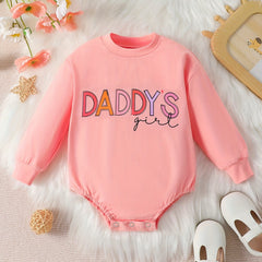 Daddy's Girl Triangle Romper Long Sleeve Cotton Baby Onesie Bodysuit