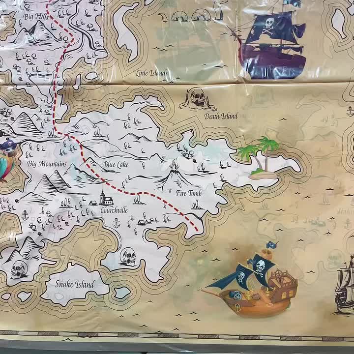 Pirate Treasure Tablecloth Theme Party Decor Supplies