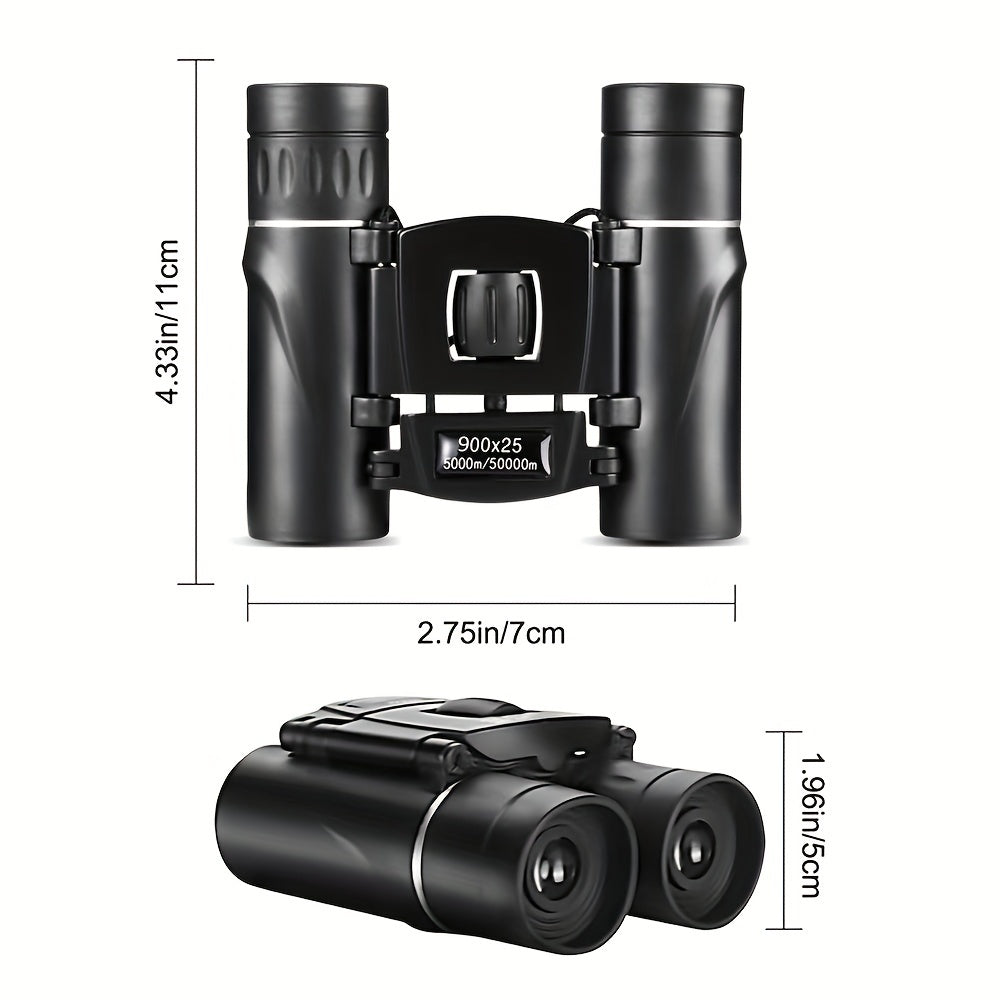 900 25 Compact Binoculars HD Portable For Bird Watching Travel Sightseeing