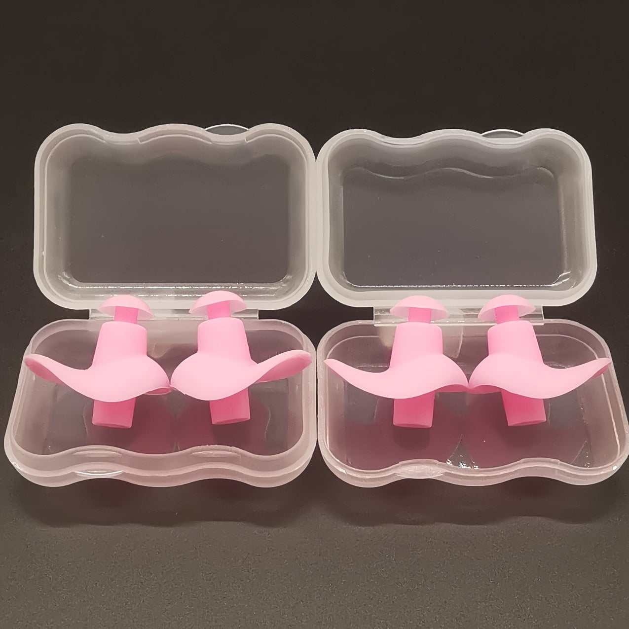 Silicone Spiral Earplugs with Storge Box for Swimming - 2 Pairs