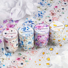 DIY Circulation Sticker 3D Flower Tape Golden Laser 78.74in Yo yo Small Flower