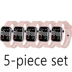 LED Square Watches Sporty Bohemian Style Digital Display Pink