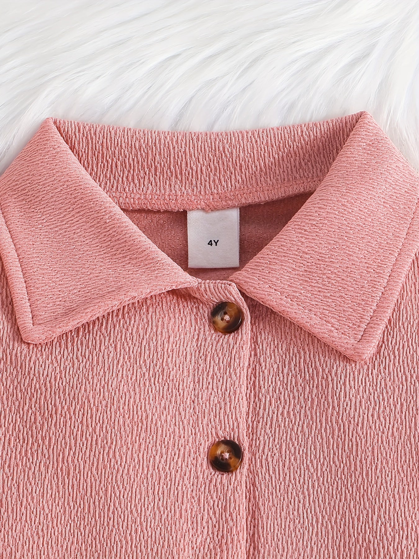Girls Flared Sleeve Collared Shirt for Spring and Autumn