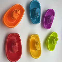 Rainbow Stacking Boats Non-Toxic Bath Toys for Boys and Girls