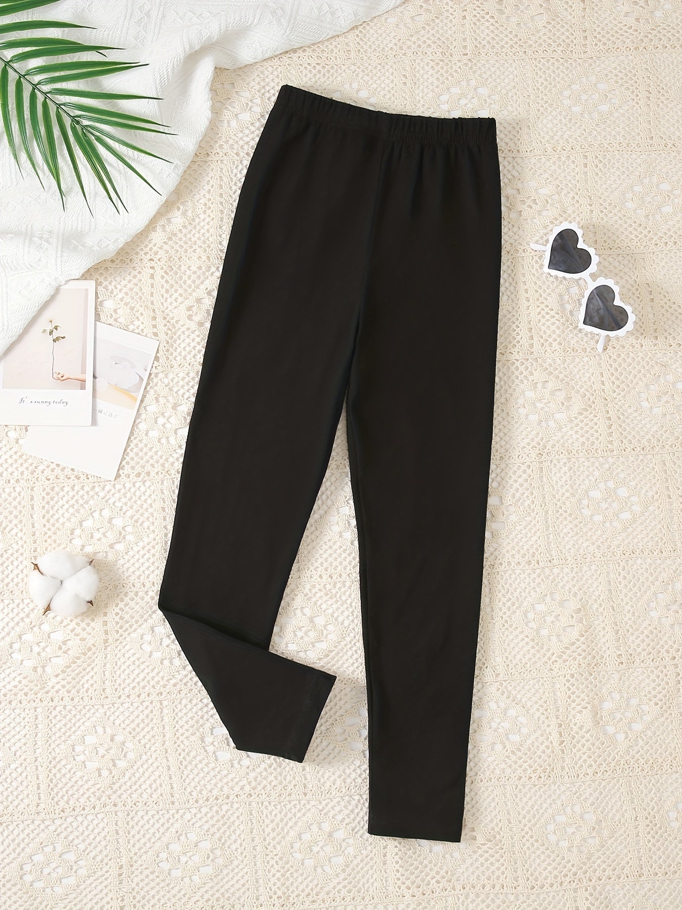 Girls Thin Leggings Elastic High Waist Tights Yoga Pants