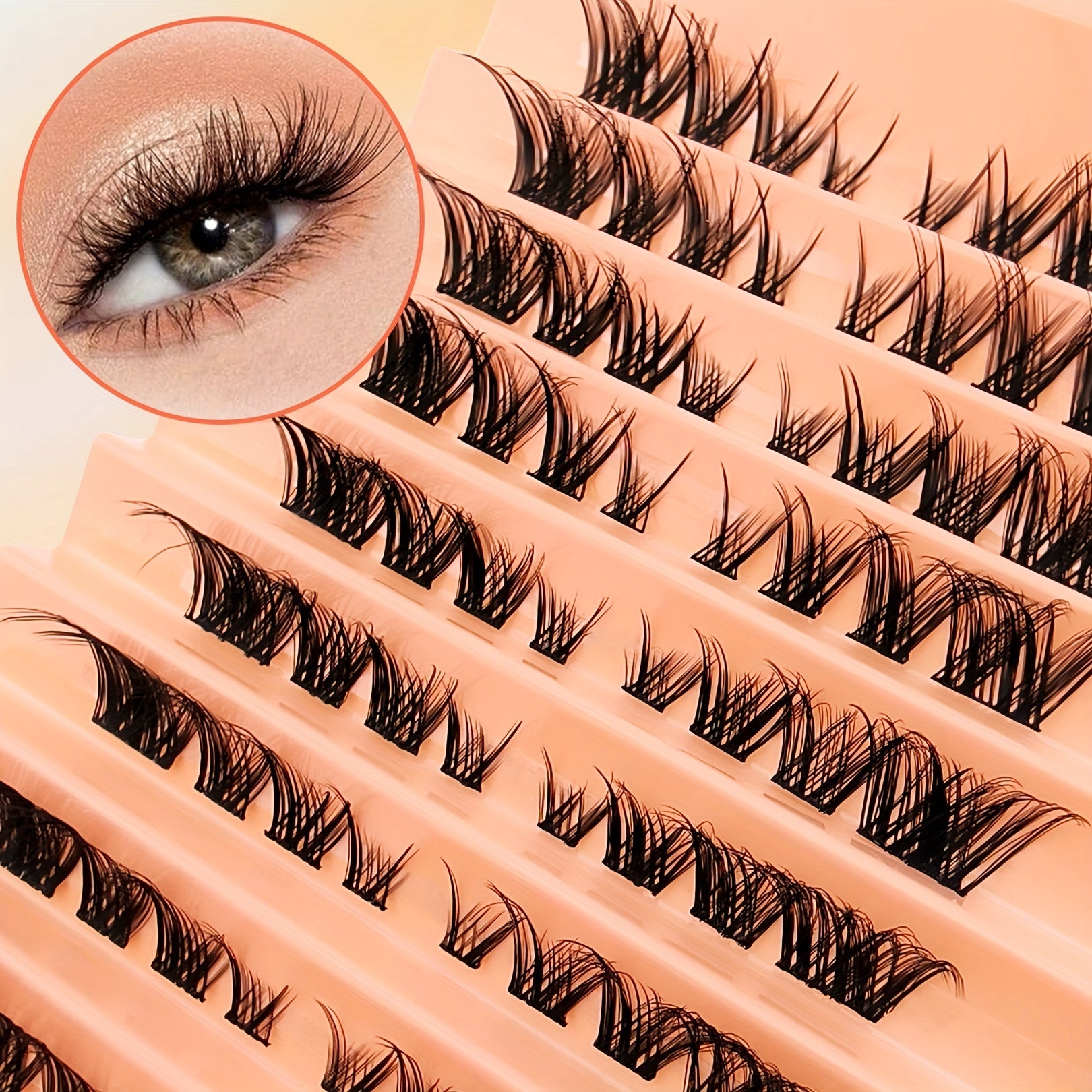 80 Clusters Eyelashes Fox Eye Sexy Lashes DIY Faux Mink False Eyelashes