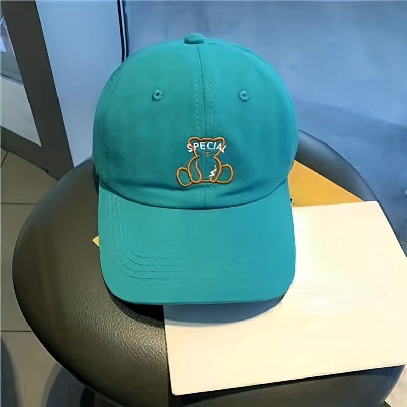 Bear Embroidery Baseball Cap Breathable Dad Hat