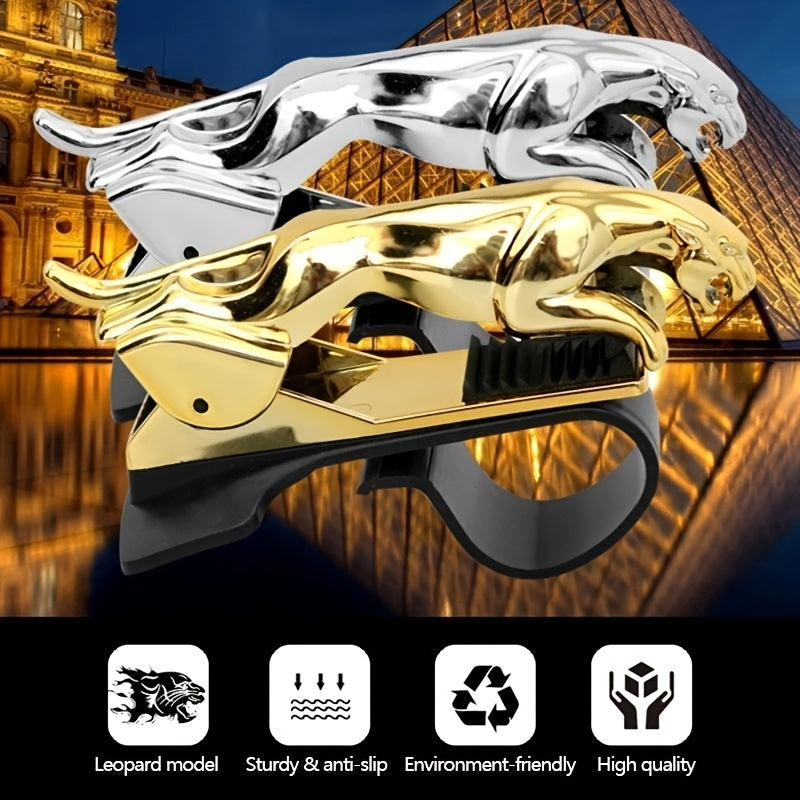Golden Leopard Phone Holder Car Dashboard Mount 360 Rotation Retractable Stand