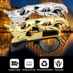 Golden Leopard Phone Holder Car Dashboard Mount 360 Rotation Retractable Stand