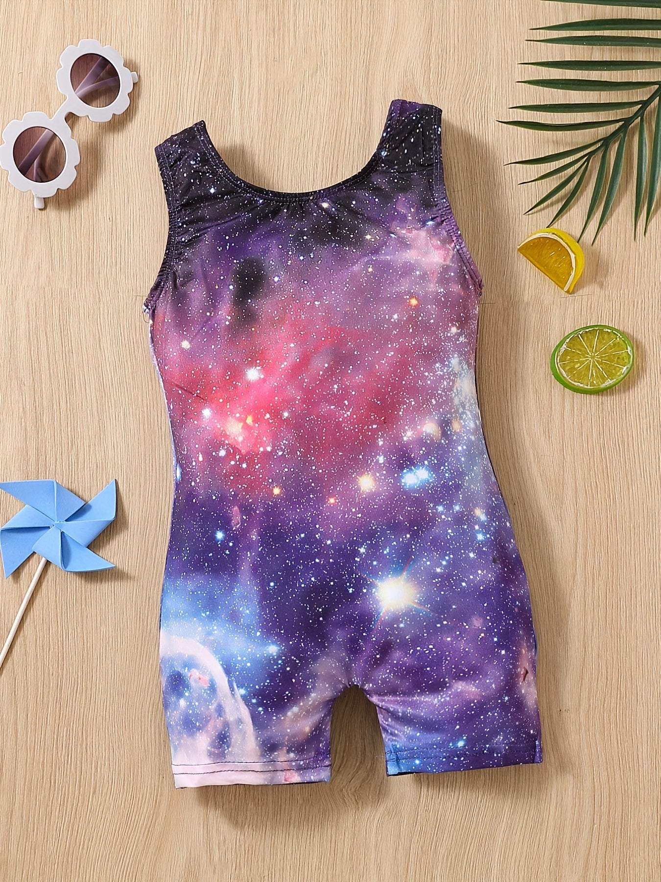 Toddler Girls Starry Graphic Swimsuit Romper