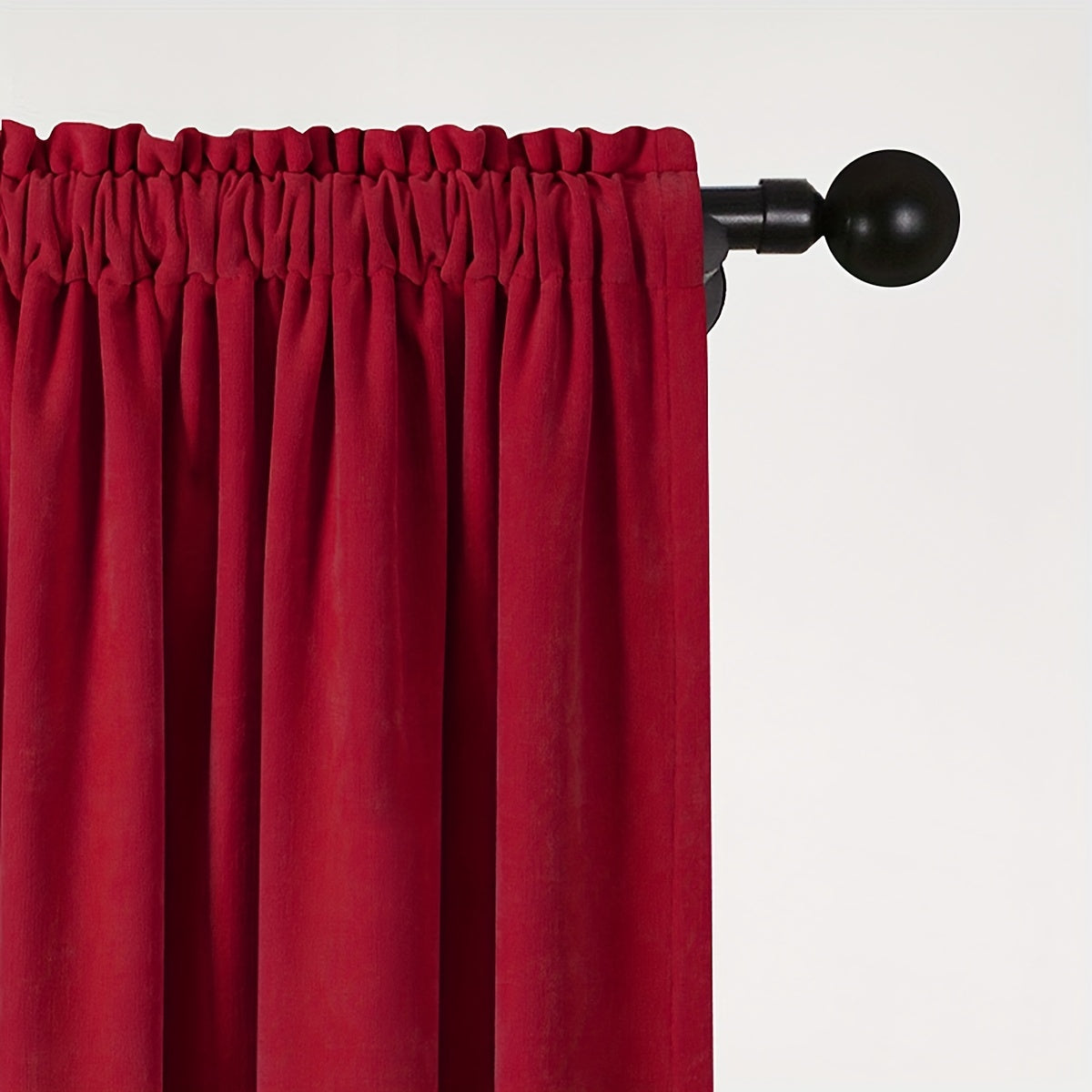 Red Solid Fleece Curtain Thickened Soft Material