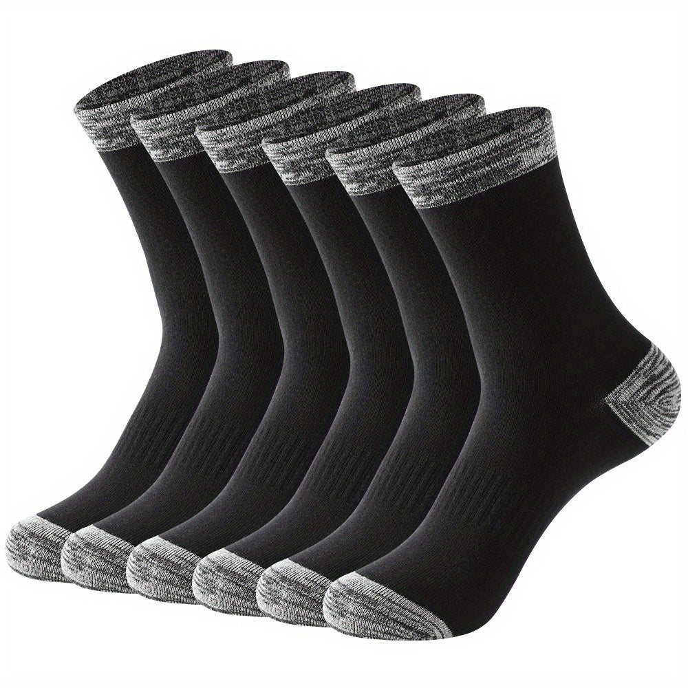 Men's Solid Crew Socks Breathable Comfy Casual Unisex Outdoor Wear