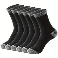 Men's Solid Crew Socks Breathable Comfy Casual Unisex Outdoor Wear