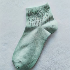 Sparkly Rhinestone Crew Socks Women's Stockings