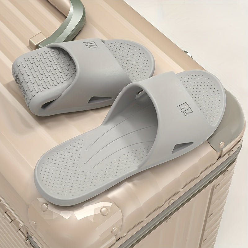 Men's Embossed Slides Non Slip Slippers Open Toe Shoes
