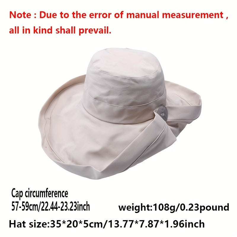 Solid Casual Sun Hat UV Protection Travel Beach Hats Women