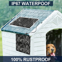 20W Solar Powered Fan for Shed Greenhouse Chicken Coop Dog House