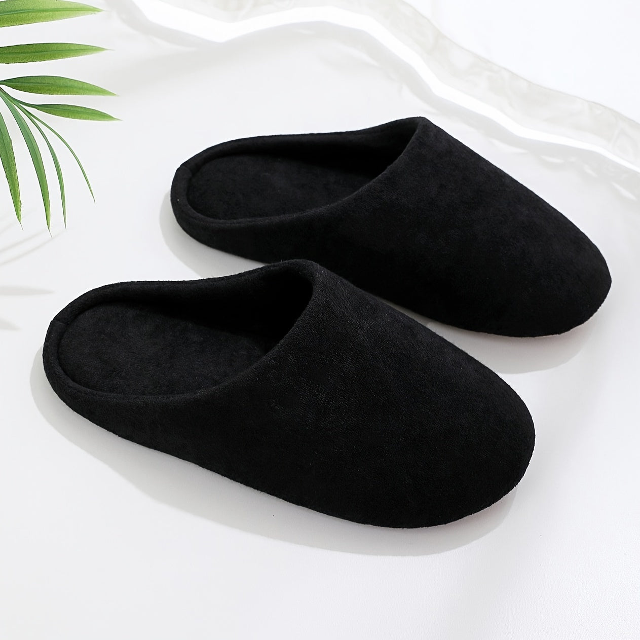 Solid Closed Toe Memory Foam Home Slippers