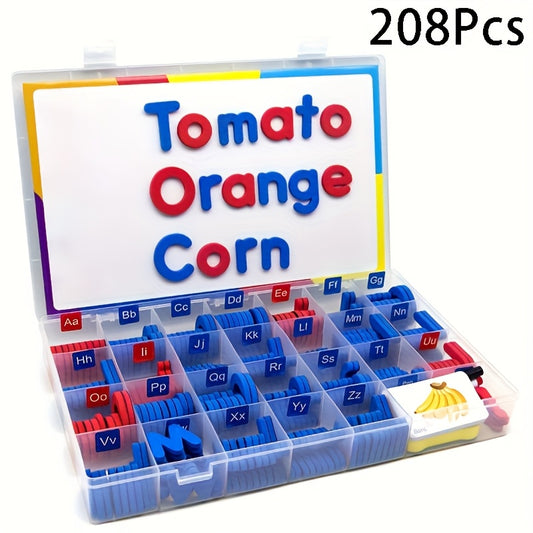 208pcs English Magnetic Letters - Spelling Magnets for Learning