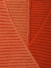 Colorblock Long Sleeve Surplice Neck Sweater