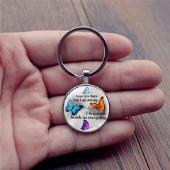 Vintage Butterfly Keychain Necklace for Boys and Girls