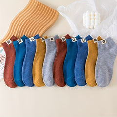 10 Pairs Fashionable Sweat-absorbing Ankle Socks for Spring and Autumn