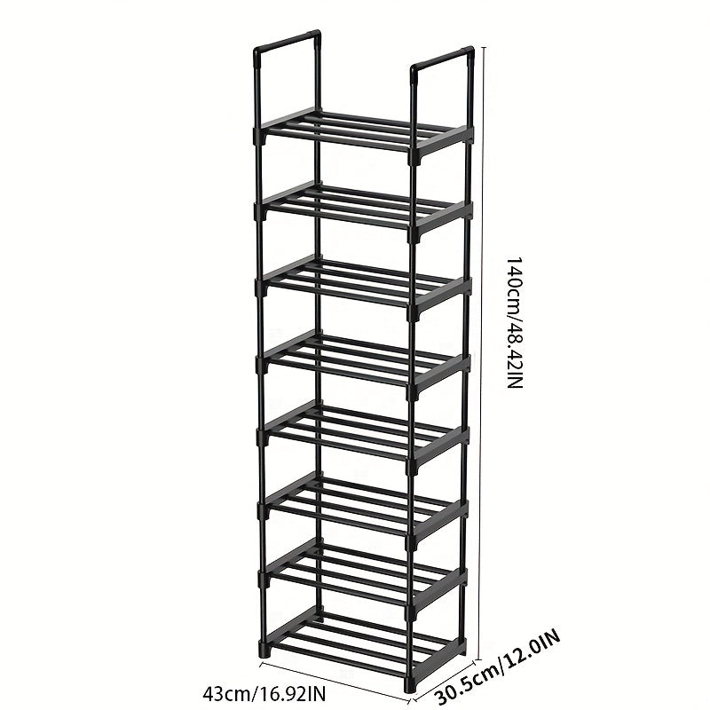 8 Layer Stackable Shoe Storage Rack - Dorm Room Organization