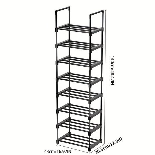 8 Layer Stackable Shoe Storage Rack - Dorm Room Organization
