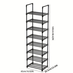 8 Layer Stackable Shoe Storage Rack - Dorm Room Organization