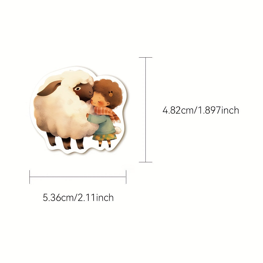 52pcs Fairy Tale Dream Animal Illustrations Vinyl Laptop Stickers