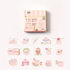 Set of 45 Cute Animal Stickers for DIY Notebook Decor