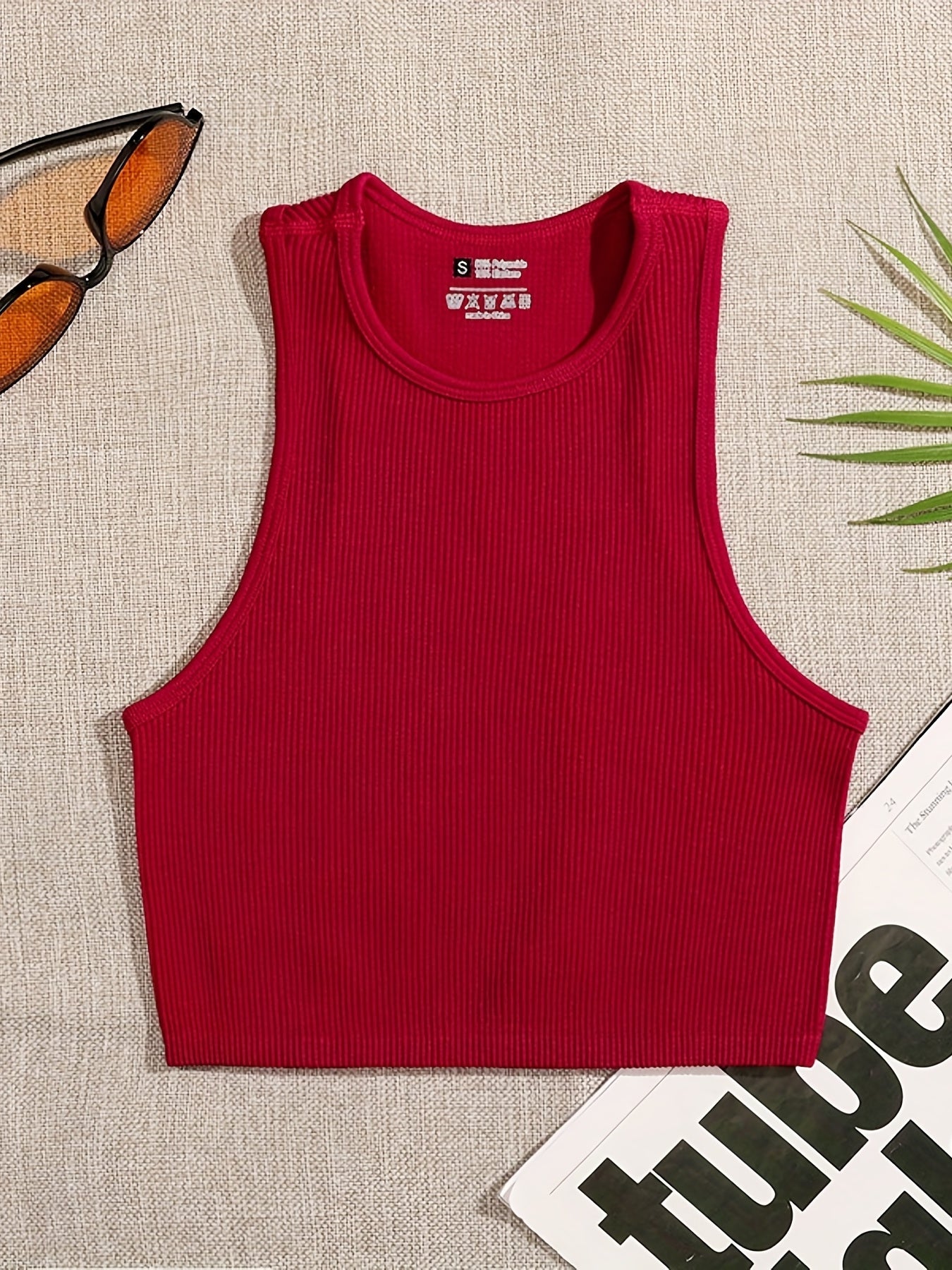 4 Pcs Seamless Rib Knit Tank Top Women's Activewear