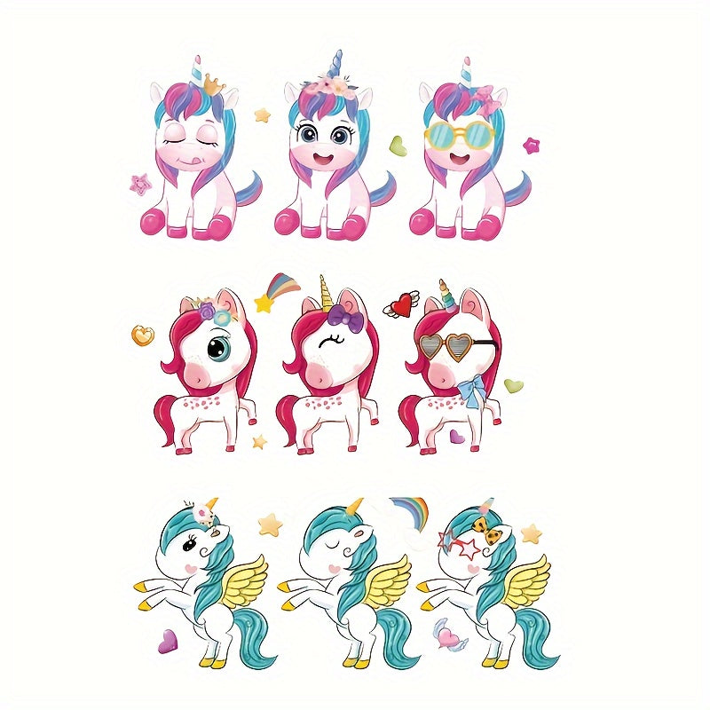 24pcs Unicorn Face Sticker Set DIY Craft Make Your Own Party Favor Supplies