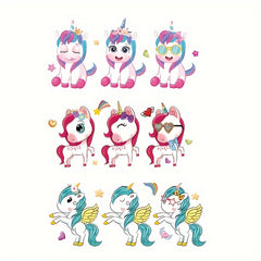 24pcs Unicorn Face Sticker Set DIY Craft Make Your Own Party Favor Supplies